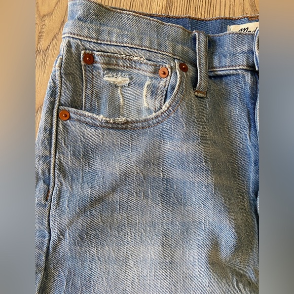 Madewell The High-Rise Slim Boyjean in Prentice Wash: Ripped Edition Women's 27 - Picture 13 of 13